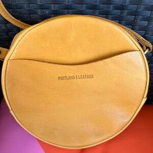 New Portland Leather Large Sunflower Circle bag.